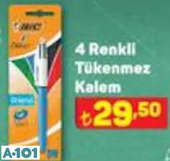 BİC 4 RENKLİ TÜKENMEZ KALEM